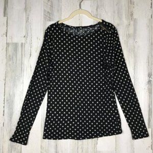 LOFT long sleeve polka dot shirt